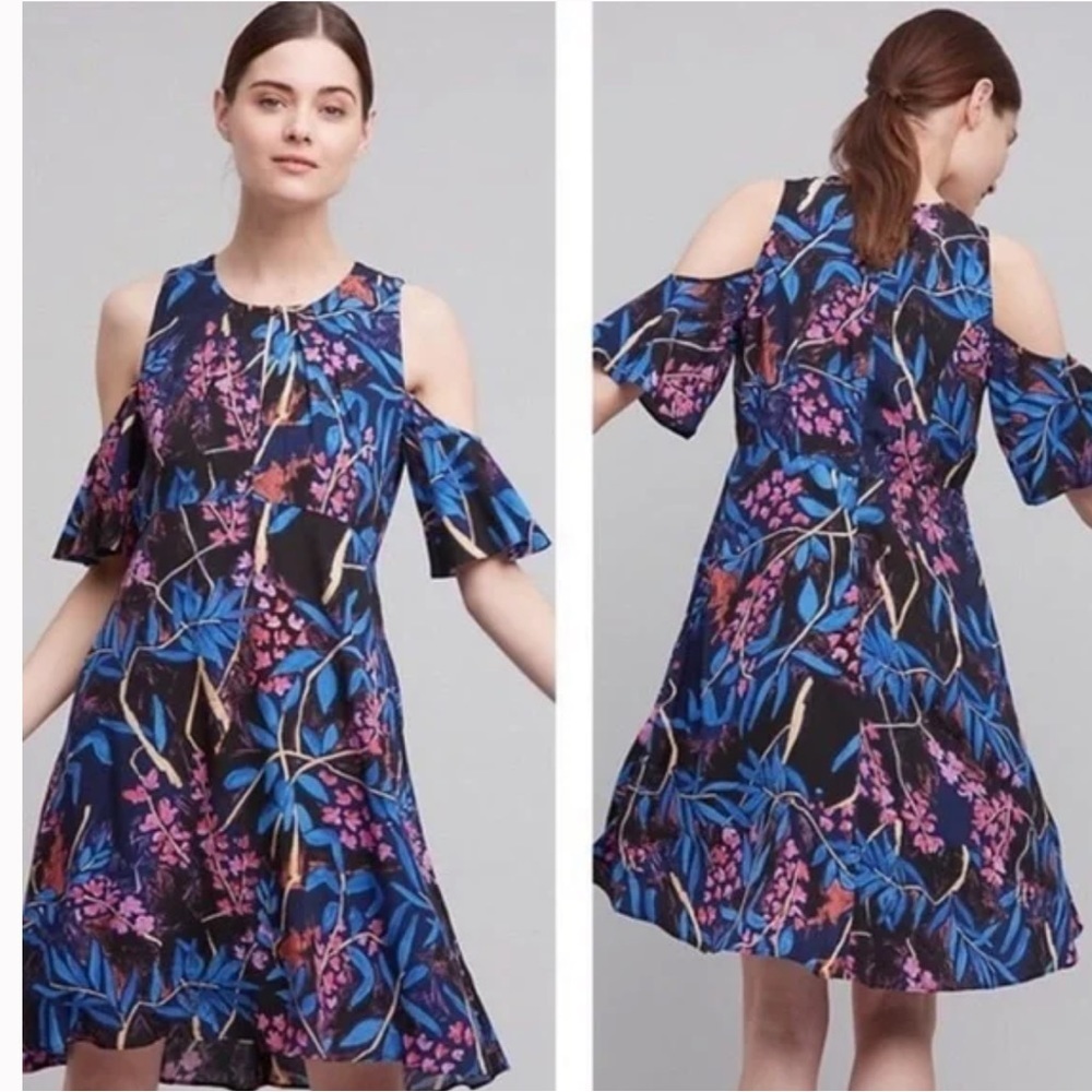 NWT Anthropologie Maeve Elia Cold Shoulder Floral Dress